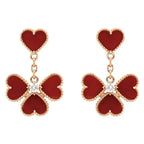 VCA SWEET CLOVER CARNELIAN EARRINGS
