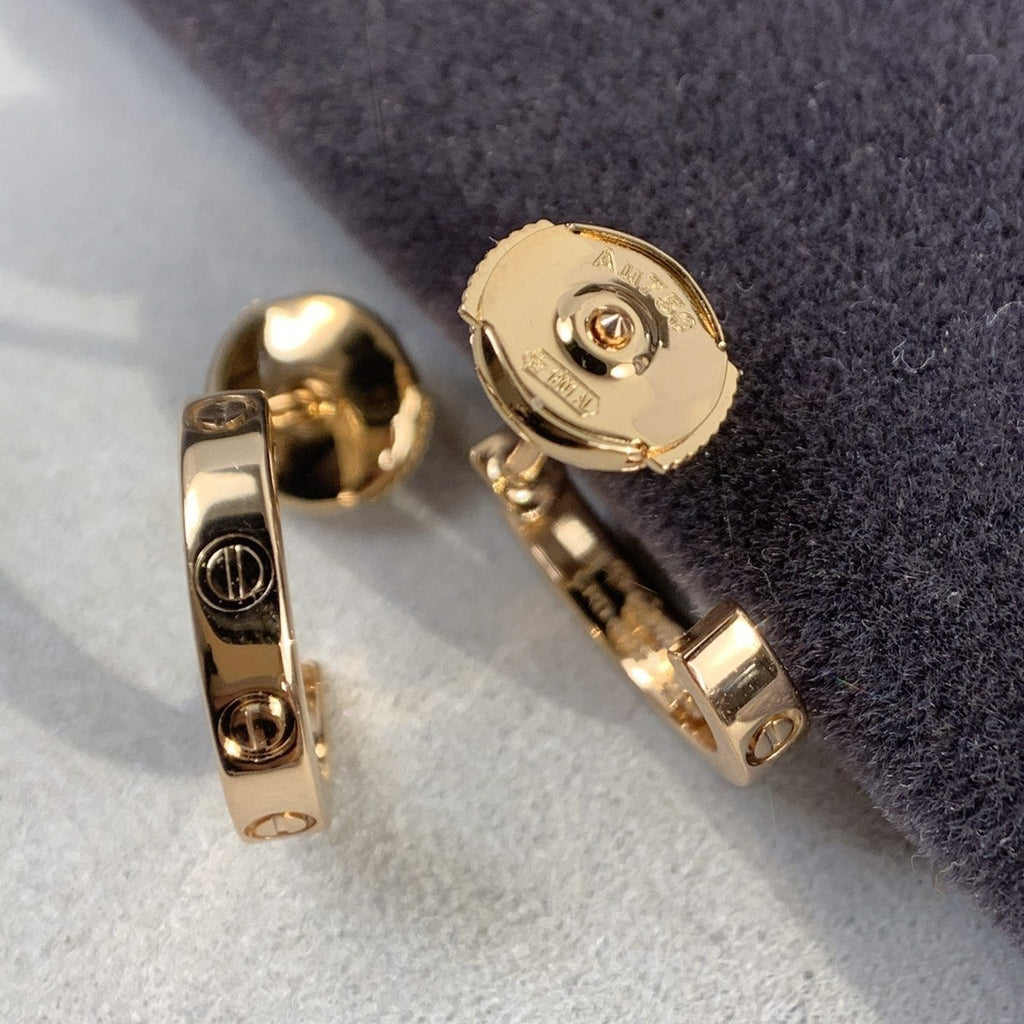 CARTIER LOVE EARRINGS 2.65MM PINK GOLD