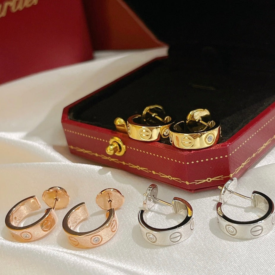 CARTIER LOVE EARRINGS 5.7MM 2 DIAMONDS