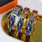 HERMES H COUVERTURES DARK BLUE BRACELET