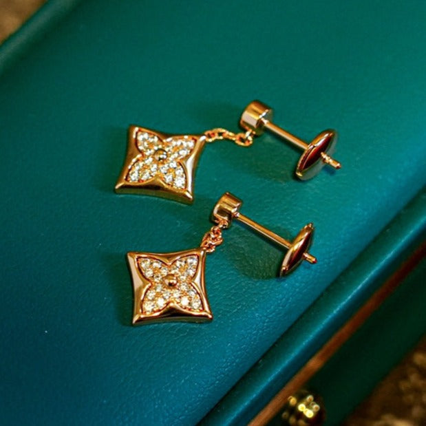 LOUIS VUITTON STAR DIAMONDS EARRINGS GOLD
