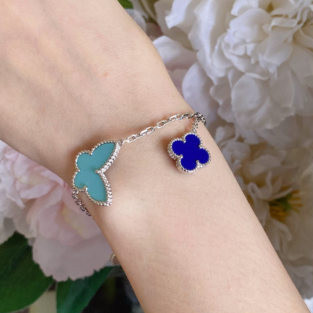 VCA LUCKY SPRING SILVER BRACELET 4 MOTIF