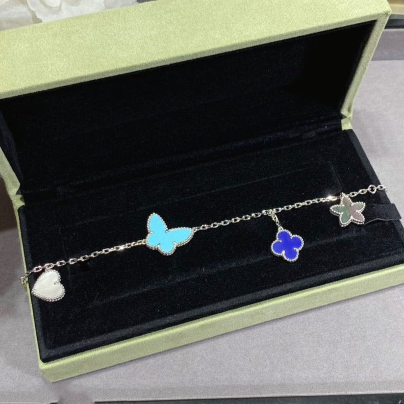 VCA LUCKY SPRING SILVER BRACELET 4 MOTIF