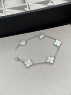 VCA CLOVER WHITE PEARL MOP 5 MOTIF BRACELET COLLECTION