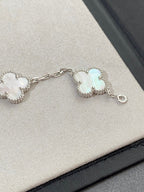 VCA CLOVER WHITE PEARL MOP 5 MOTIF BRACELET COLLECTION