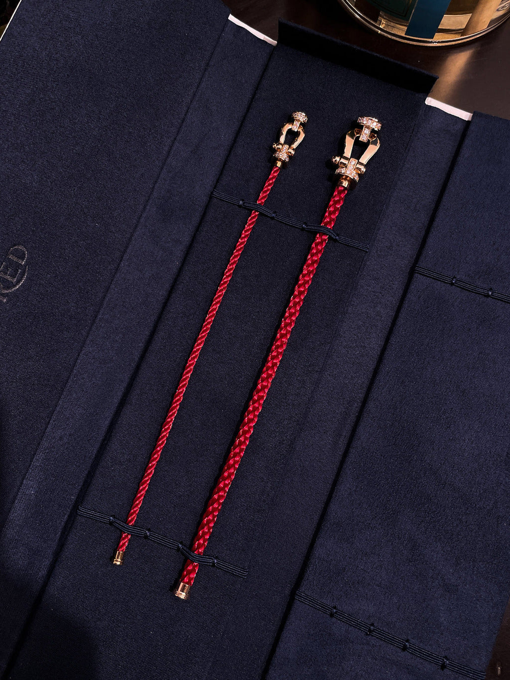 FRED FORCE 10 HALF DIAMOND PINK GOLD RED CORDERI LARGE AND MEDIUM MODEL
