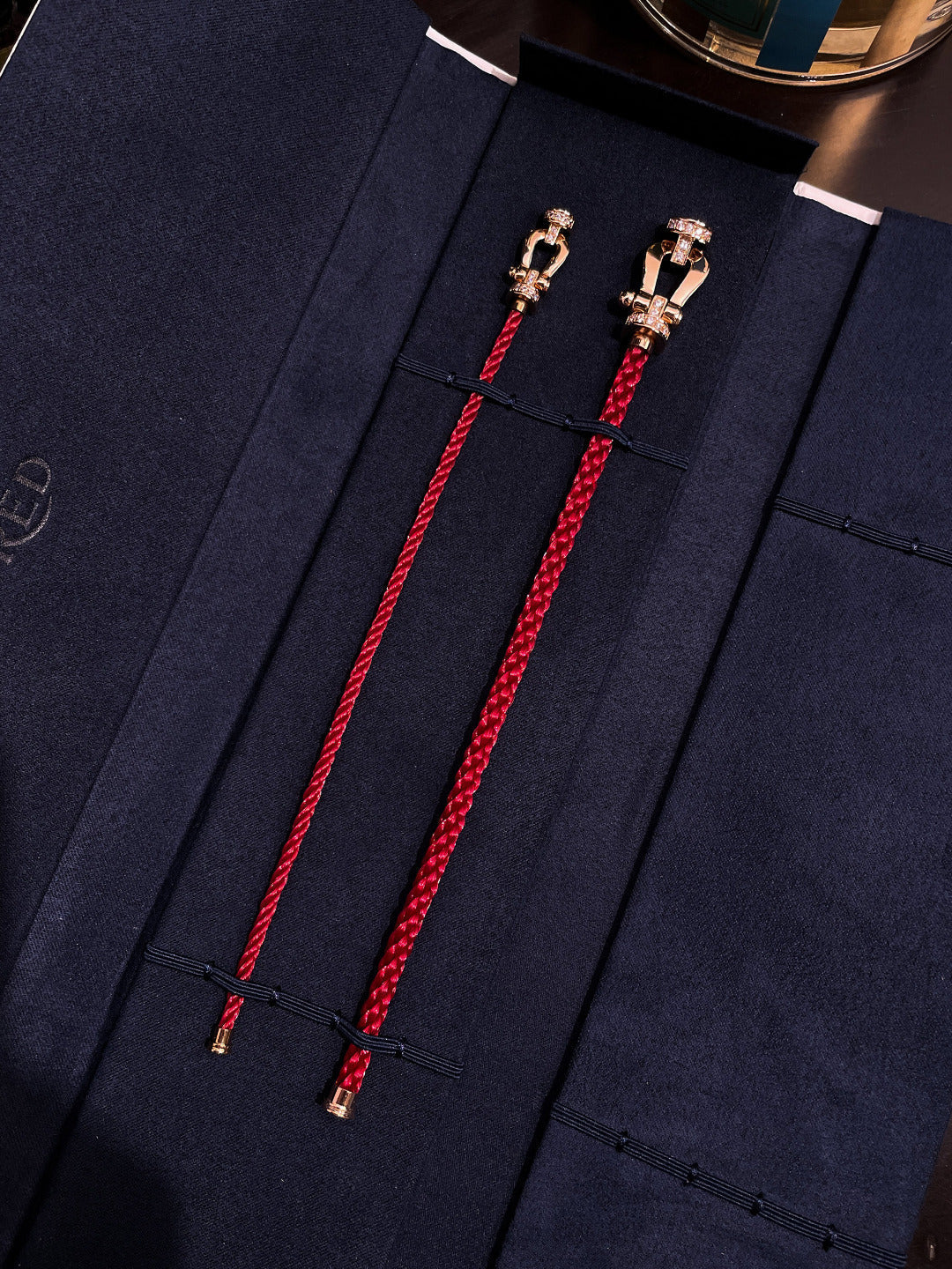 FRED FORCE 10 HALF DIAMOND PINK GOLD RED CORDERI LARGE AND MEDIUM MODEL