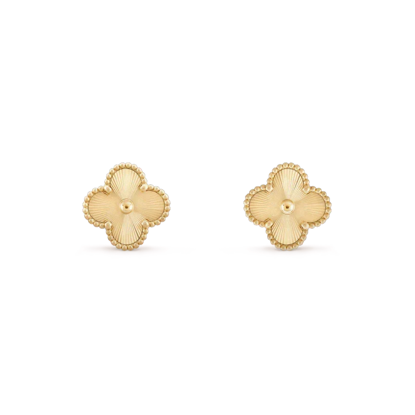 VCA CLOVER MINI 9.5MM LASER EARRINGS
