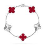 VCA CLOVER 5 MOTIF RED CORNELIAN BRACELET COLLECTION