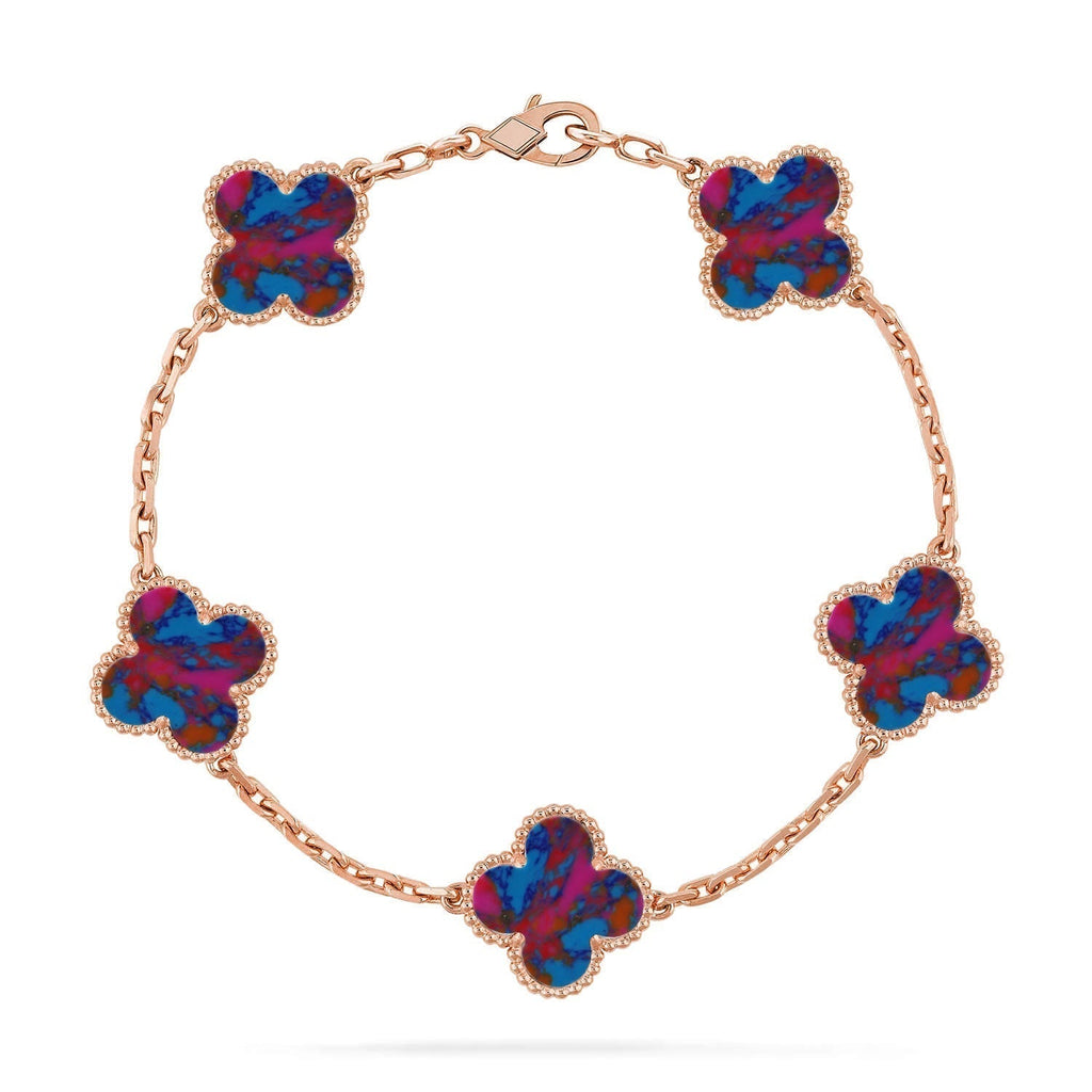 VCA CLOVER 5 MOTIF COLOR GEMSTONES BRACELET COLLECTION