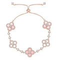VCA CLOVER 5 MOTIF PINK BLUE RED WHITE BRACELET
