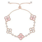VCA CLOVER 5 MOTIF PINK BLUE RED WHITE BRACELET