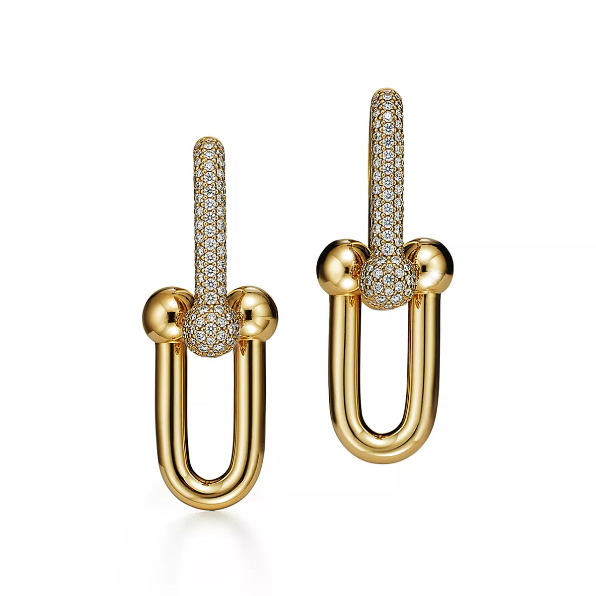 Tiffany HardWear Large Link Earrings with Pavé Diamonds
