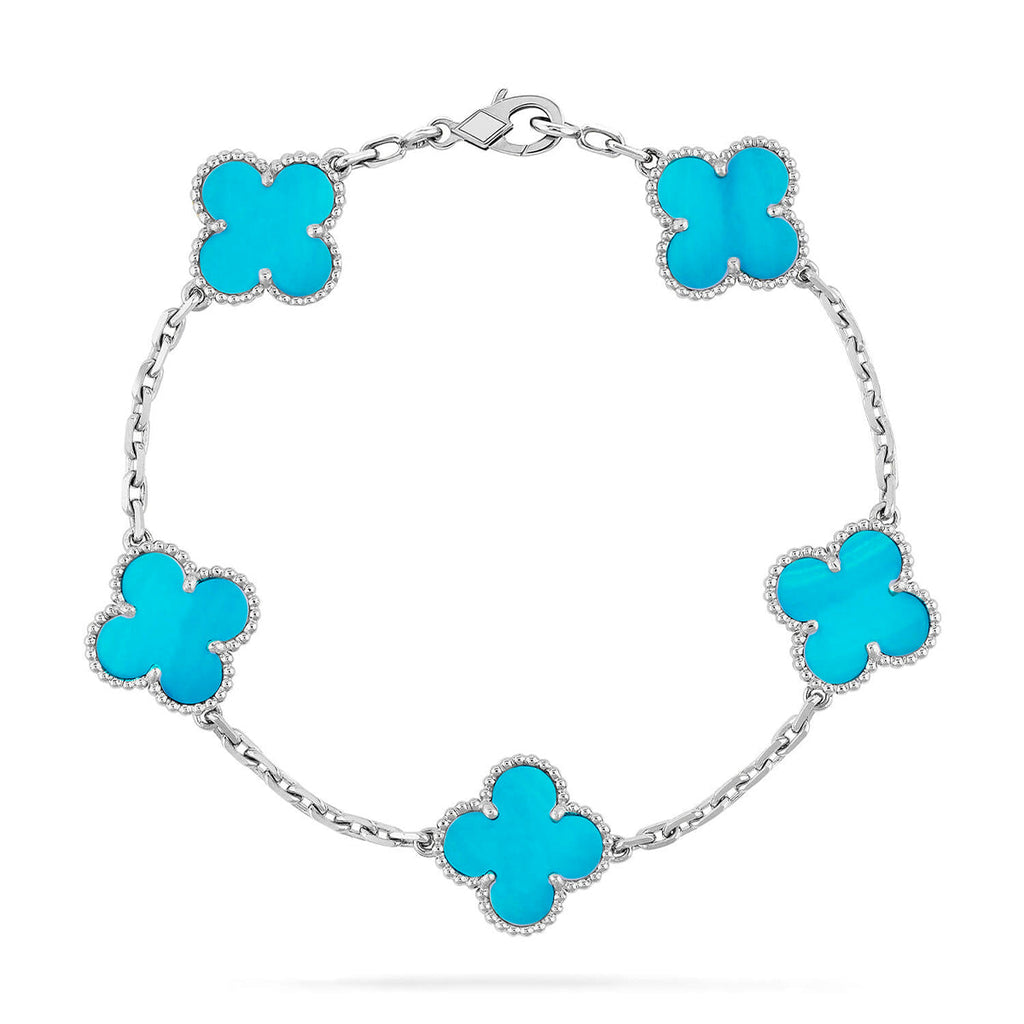 VCA CLOVER 5 MOTIF TURQUOISE BRACELET COLLECTION