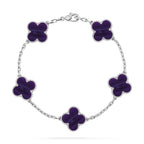 VCA CLOVER 5 MOTIF PURPLE STRIPES BRACELET COLLECTION