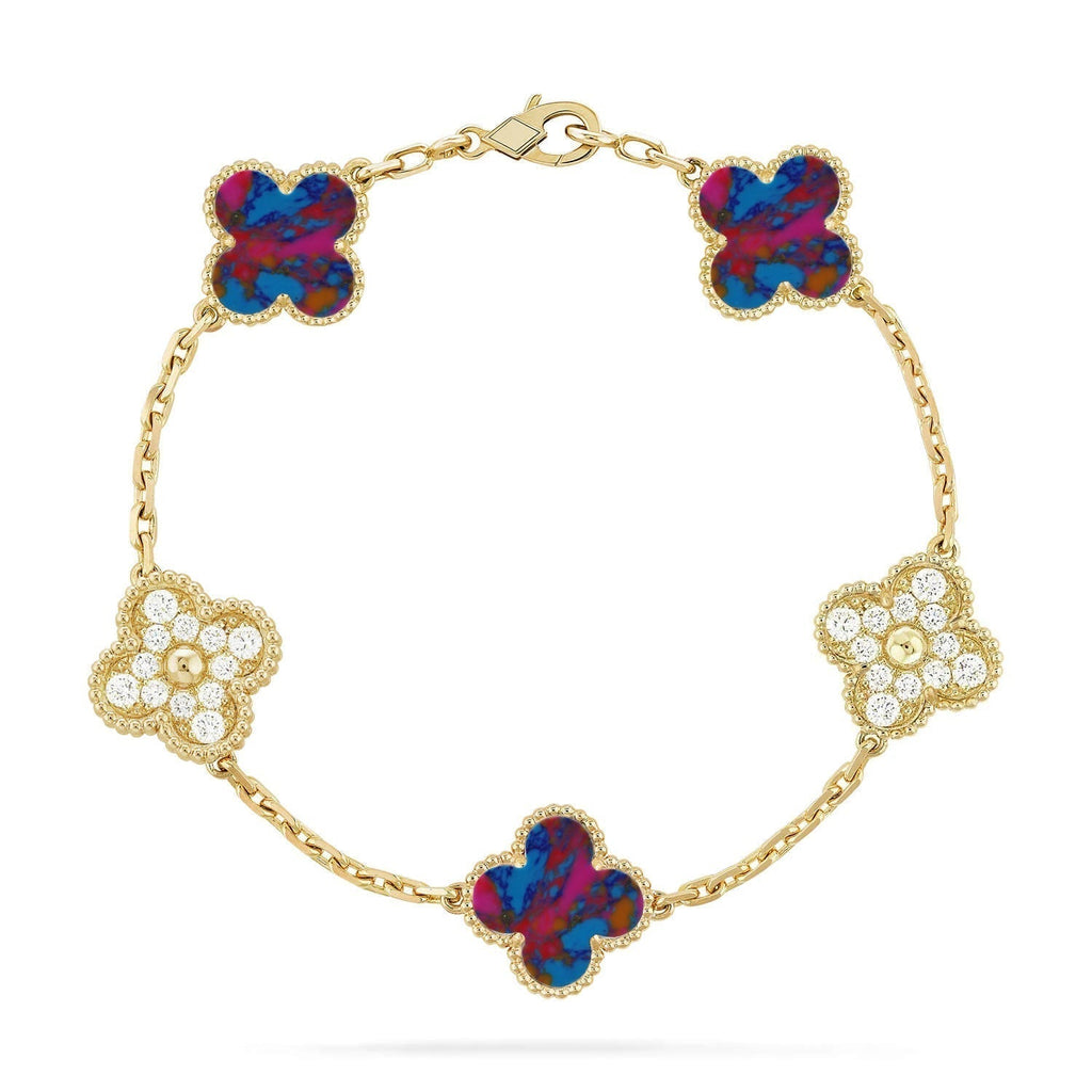 VCA CLOVER 5 MOTIF COLOR GEMSTONES BRACELET COLLECTION