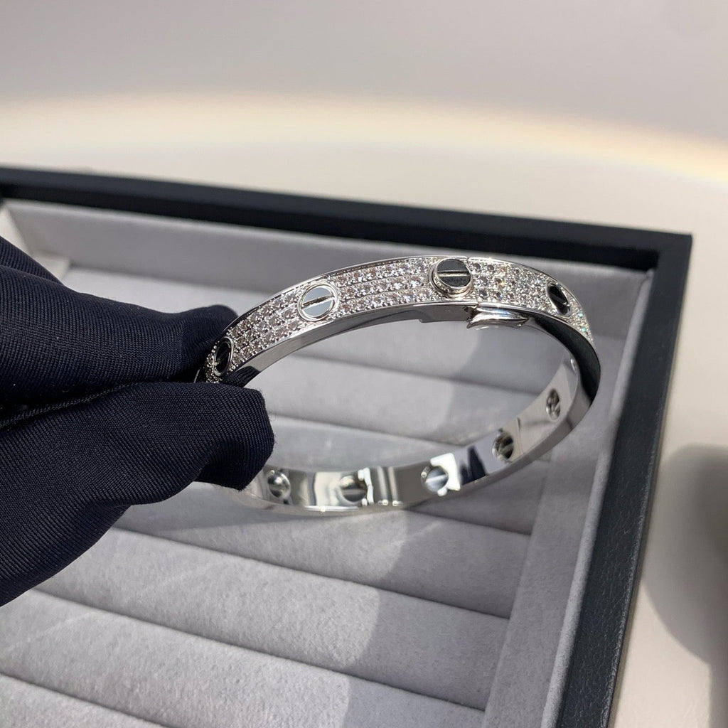 CARTIER LOVE BRACELET 6.1MM DIAMOND-PAVED CERAMIC