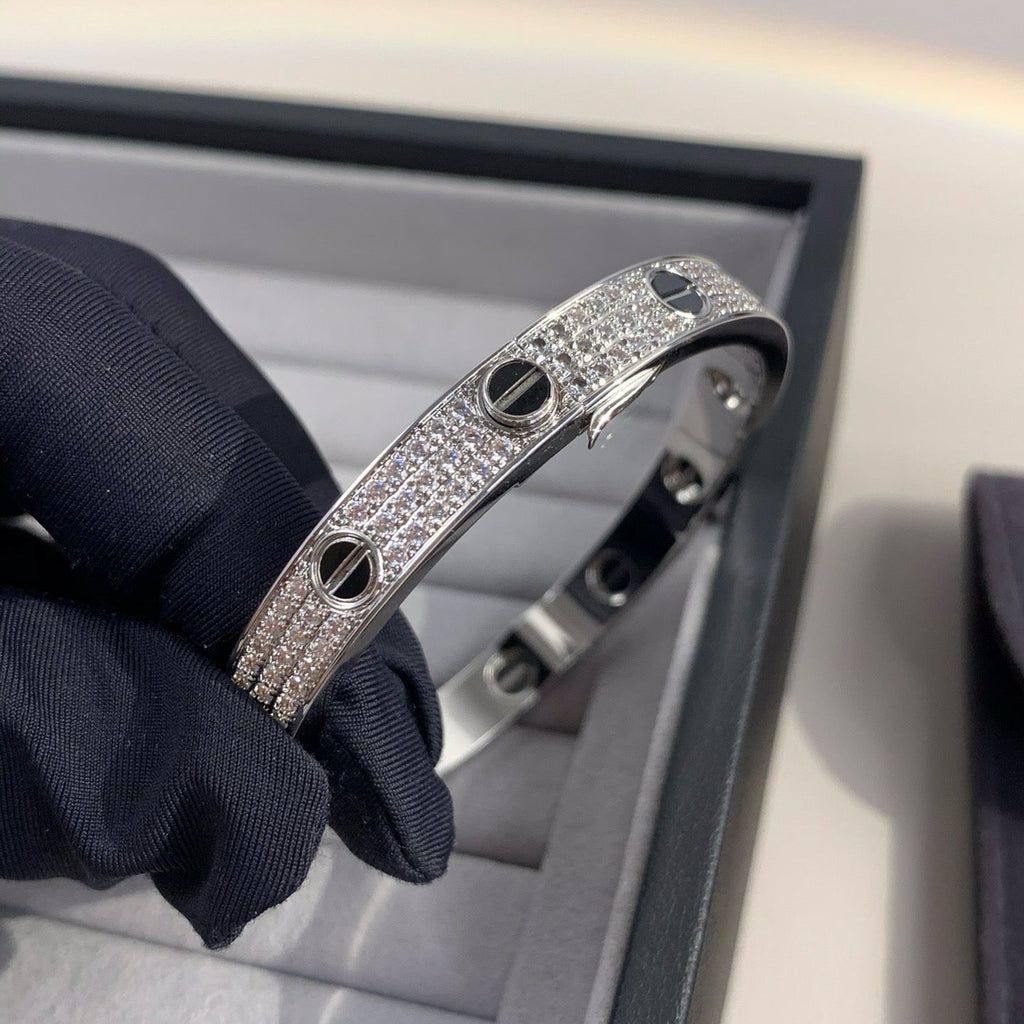 CARTIER LOVE BRACELET 6.1MM DIAMOND-PAVED CERAMIC