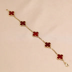 VCA CLOVER 5 MOTIF RED CORNELIAN BRACELET COLLECTION