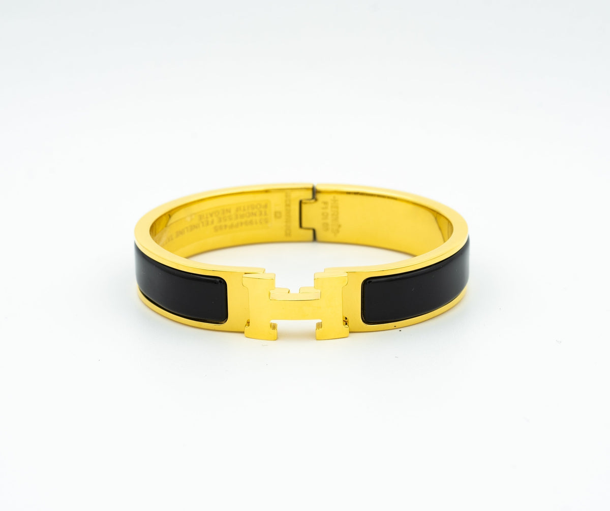 HERMES H BLACK BRACELET