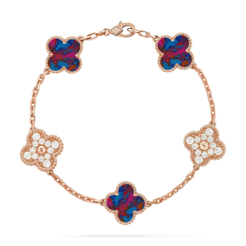 VCA CLOVER 5 MOTIF COLOR GEMSTONES BRACELET COLLECTION