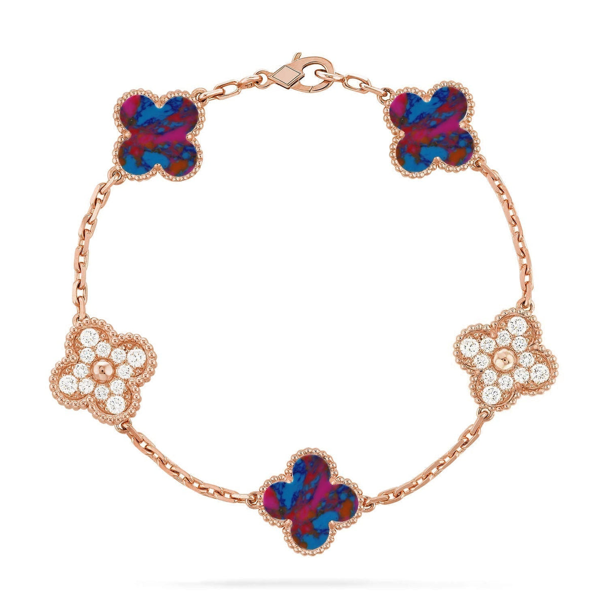 VCA CLOVER 5 MOTIF COLOR GEMSTONES BRACELET COLLECTION