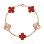 VCA CLOVER 5 MOTIF RED CORNELIAN BRACELET COLLECTION