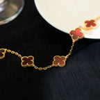 VCA CLOVER 5 MOTIF RED CORNELIAN BRACELET COLLECTION