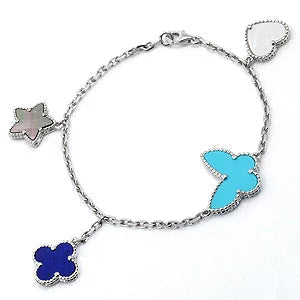 VCA LUCKY SPRING SILVER BRACELET 4 MOTIF