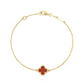 VCA CLOVER CARNELIAN SINGLE FLOWER BRACELET