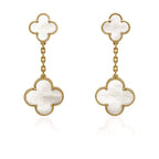 VCA CLOVER 2 MOTIF WHITE MOP EARRINGS
